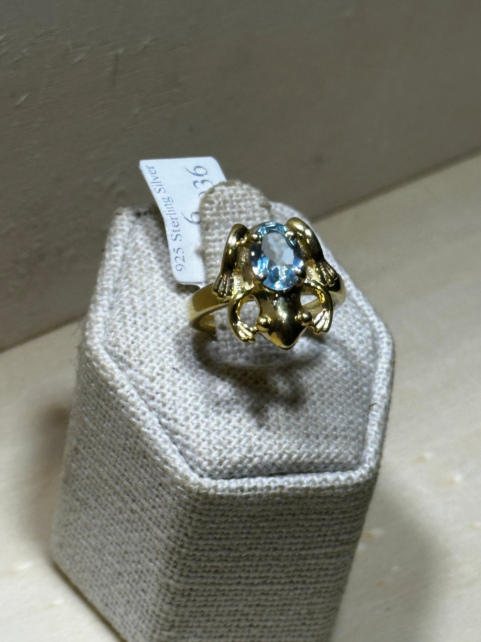 Aquamarine Frog Ring Size 6 (04.1036) - Sacred Crystals Rings