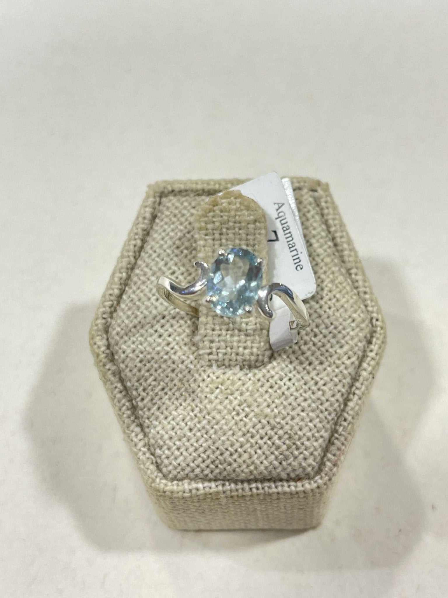 Aquamarine Ring Size 7- "Ocean Jewel" - Sacred Crystals Rings