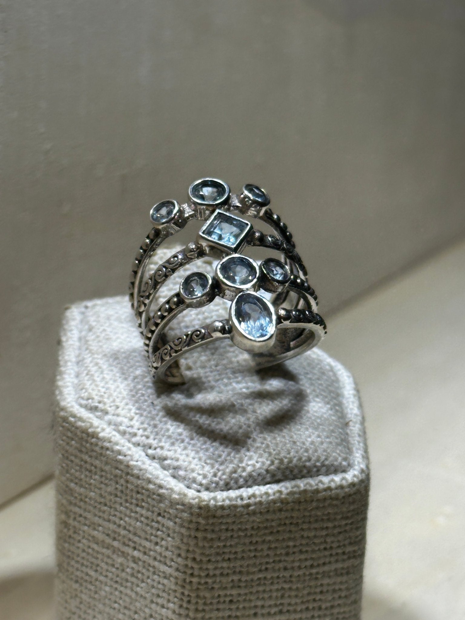 Aquamarine Ring Size 8 (07.4052) - Sacred Crystals Rings