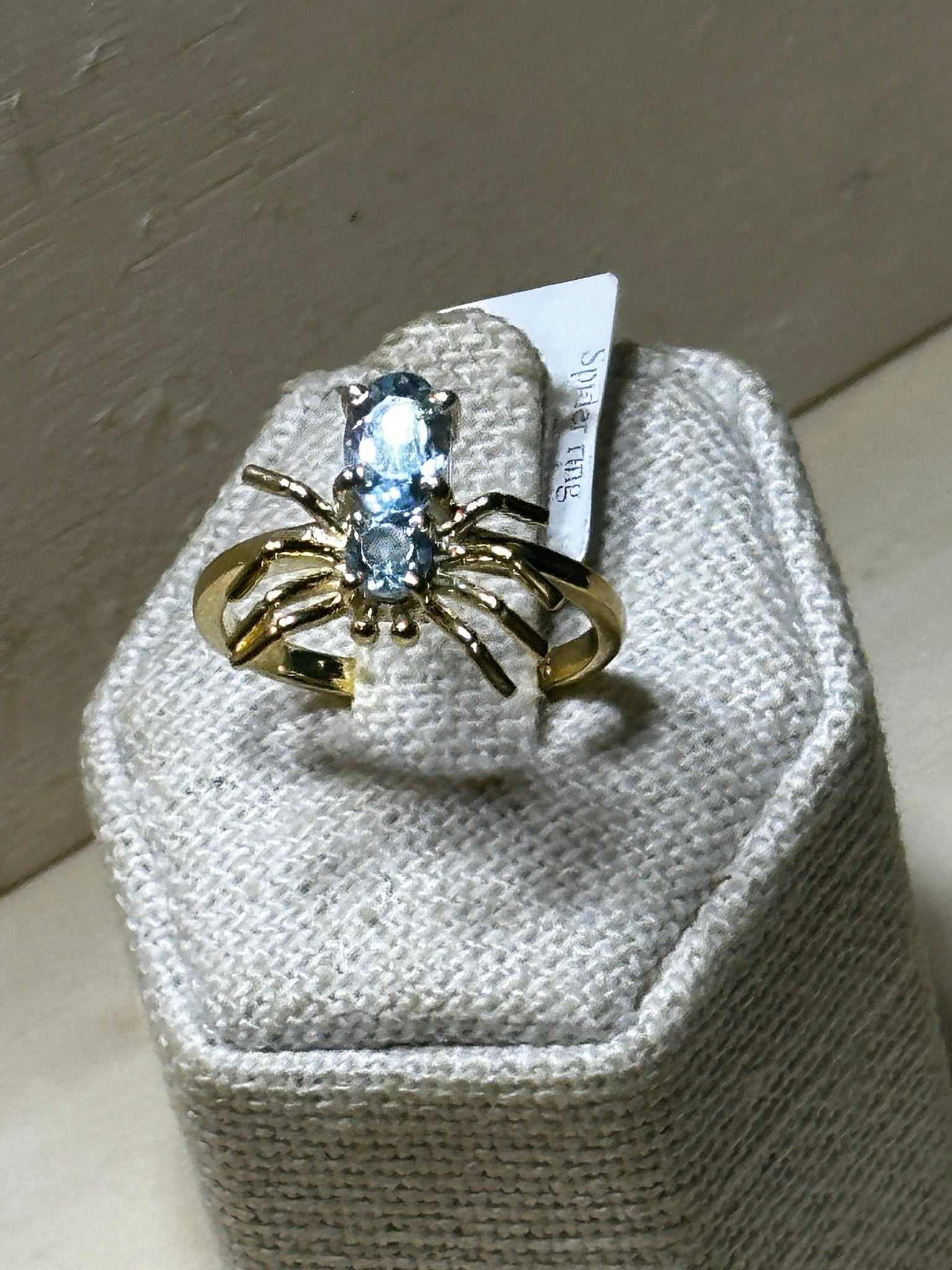 Aquamarine Spider Ring Size 8 (04.1036) - Sacred Crystals Rings