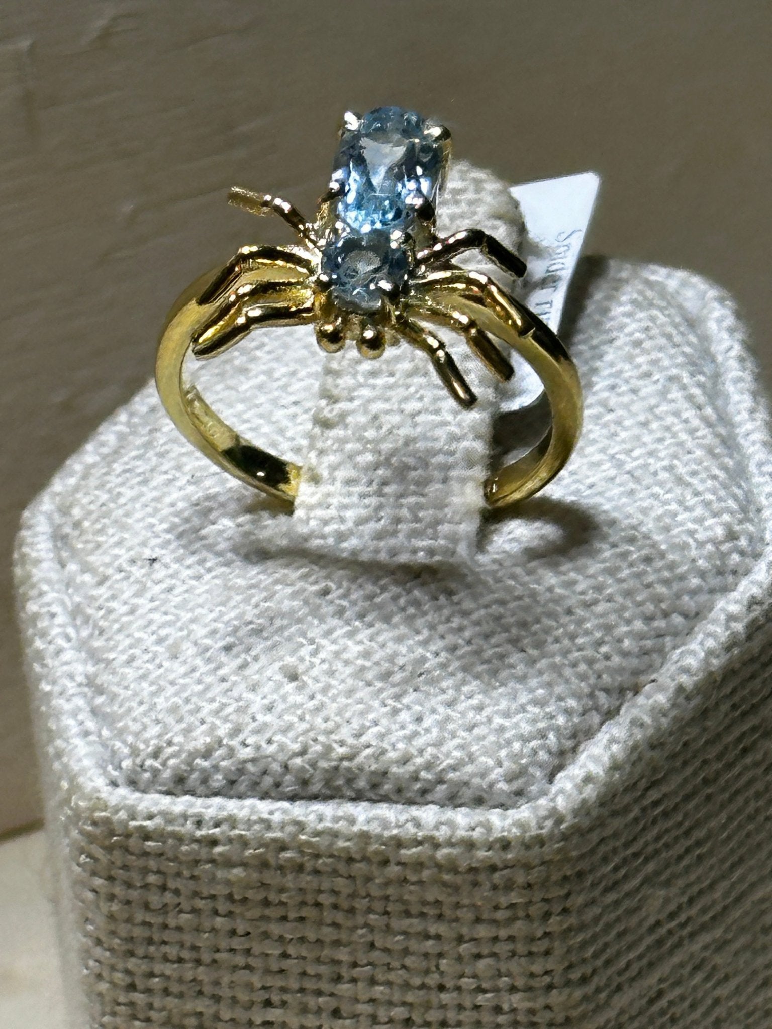 Aquamarine Spider Ring Size 8 (04.1036) - Sacred Crystals Rings