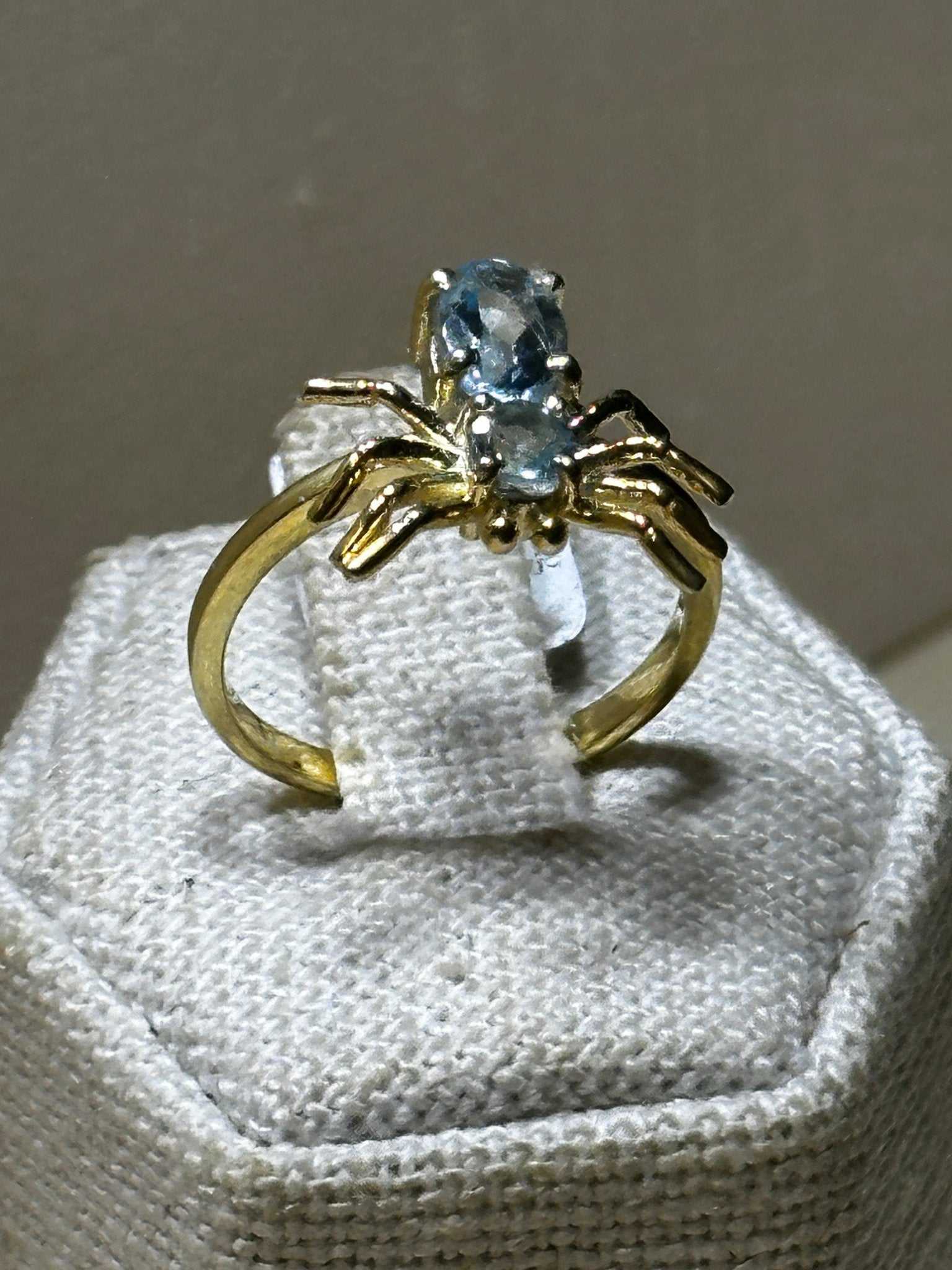 Aquamarine Spider Ring Size 8 (04.1036) - Sacred Crystals Rings