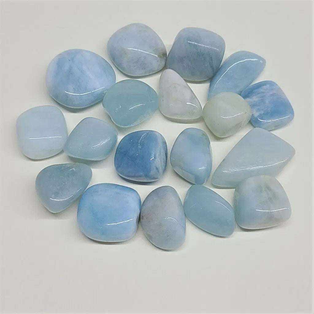 Aquamarine Tumbled Stone - Sacred Crystals Tumbled Stones