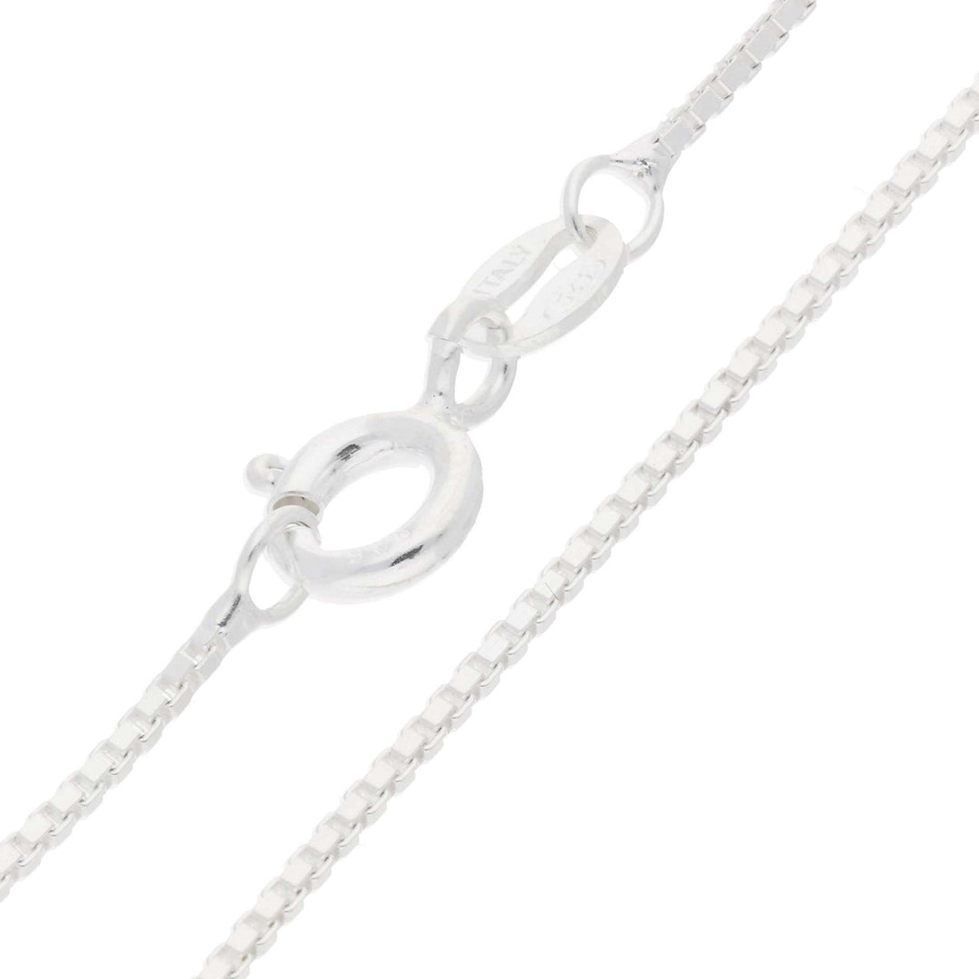 Italian 1mm Sterling Silver Box Link Chain Necklace