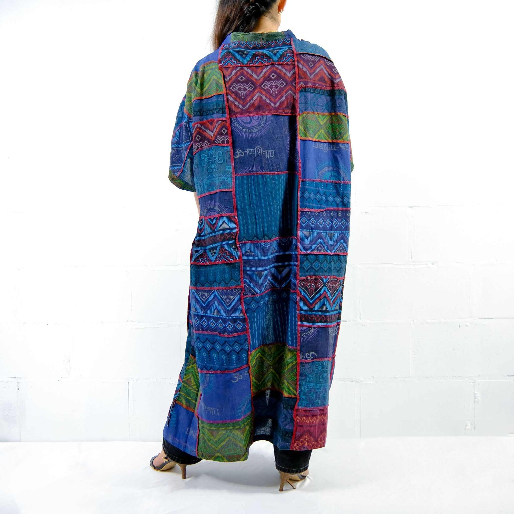 Patchwork Cotton Long Oversized Duster