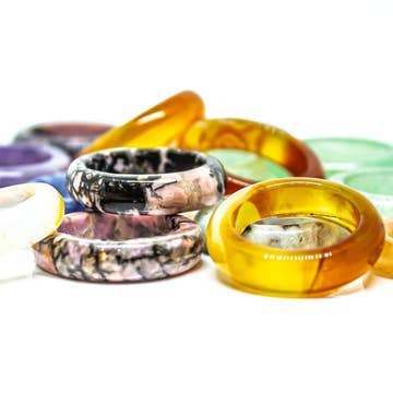 Crystal Gemstone Band Ring Size 9