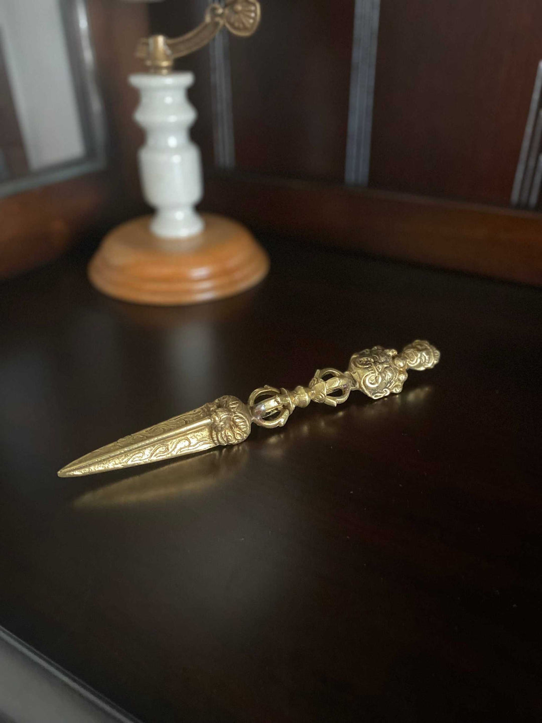 Tibetan Phurba (Dorje Kila) Ritual Dagger - Handcarved from Nepal ~ 8"