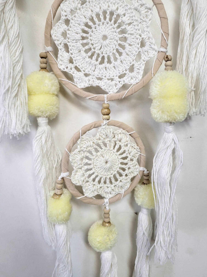 Dream Catcher Crochet Natural Tassels &amp; Poms