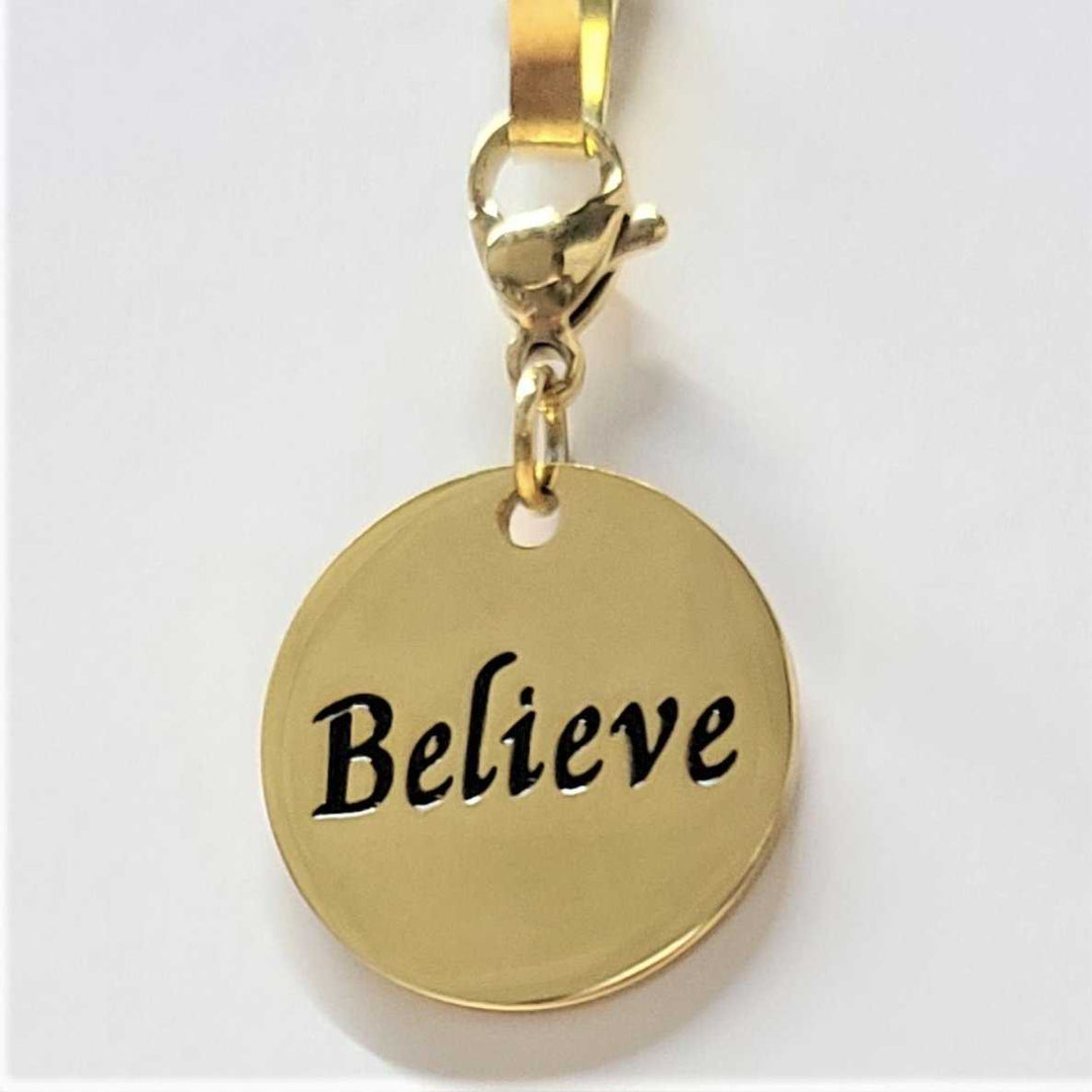 Believe Charm Gold - Sacred Crystals Shop All