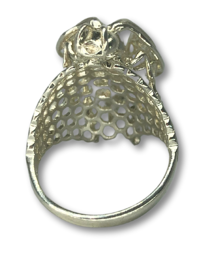 Baltic Amber Wasp Queen Ring | Fossilized Resin Jewelry