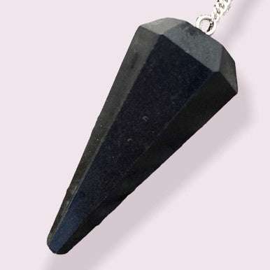Black Tourmaline Pendulum - 6 sided point - Sacred Crystals Pendulums