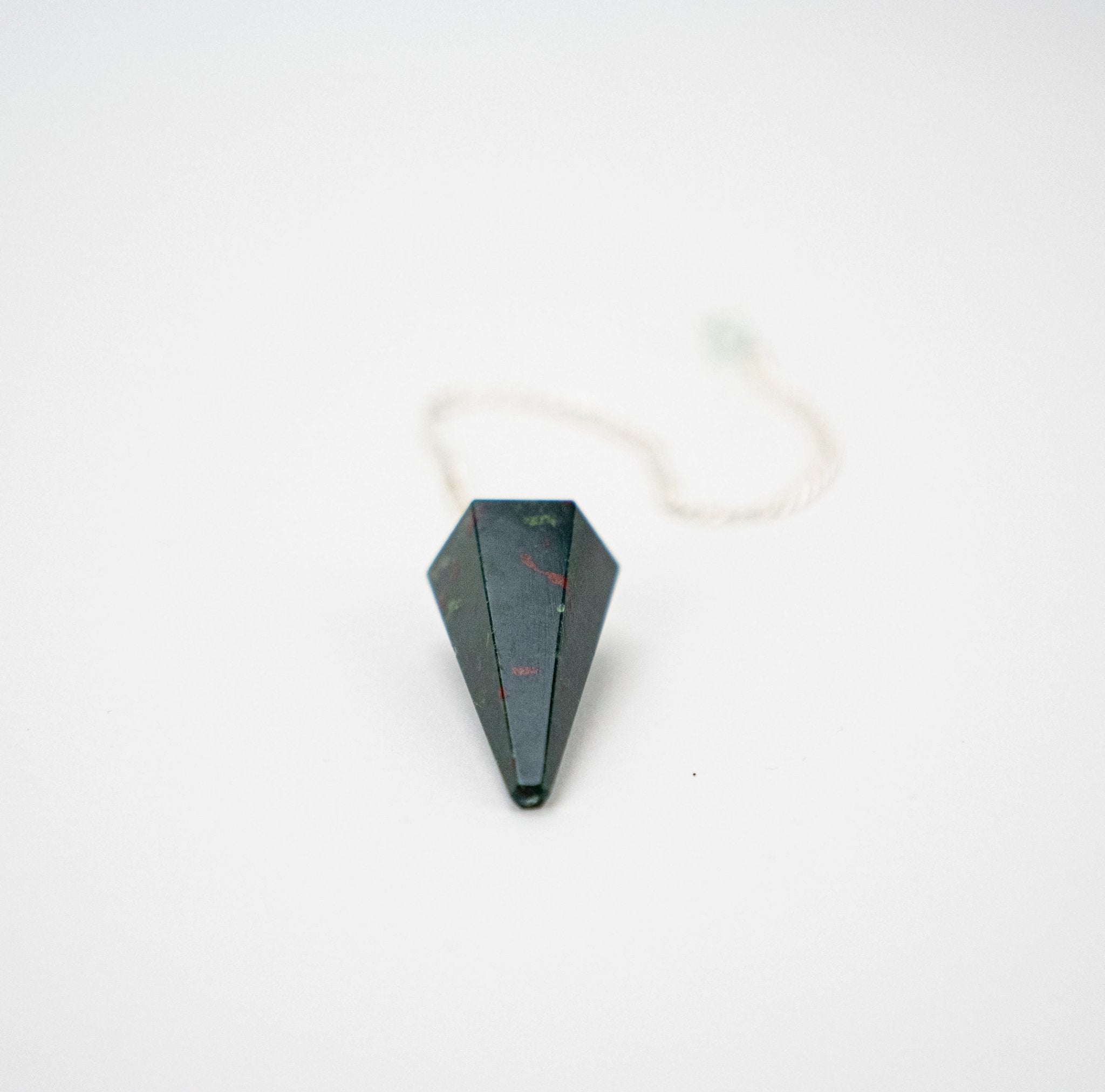 Bloodstone Pendulum 6 sided point - Sacred Crystals Pendulums
