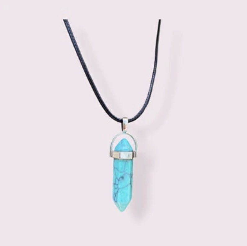 Blue Howlite Bullet Point Necklace - Sacred Crystals Chains and Necklaces