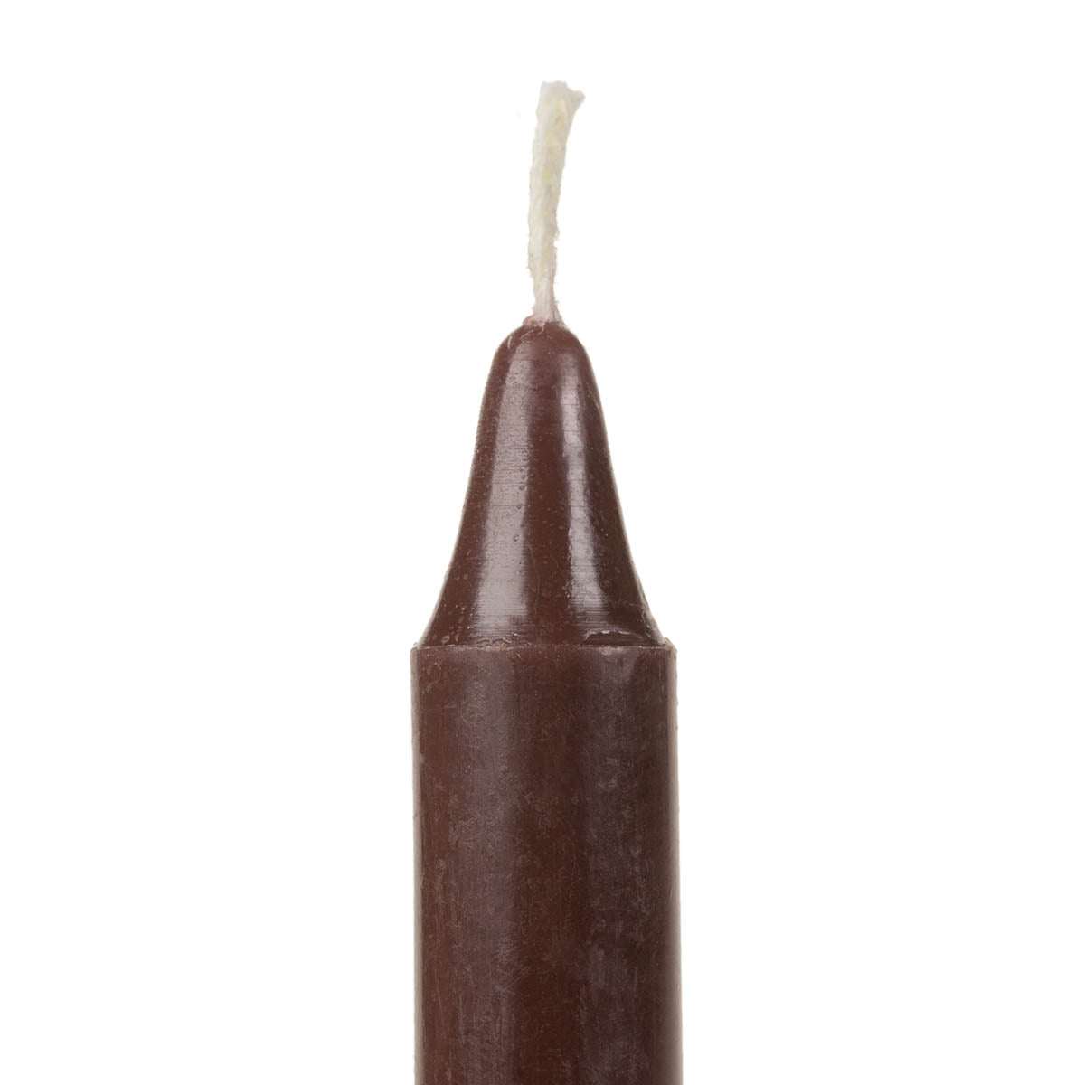 Brown candle on a white background
