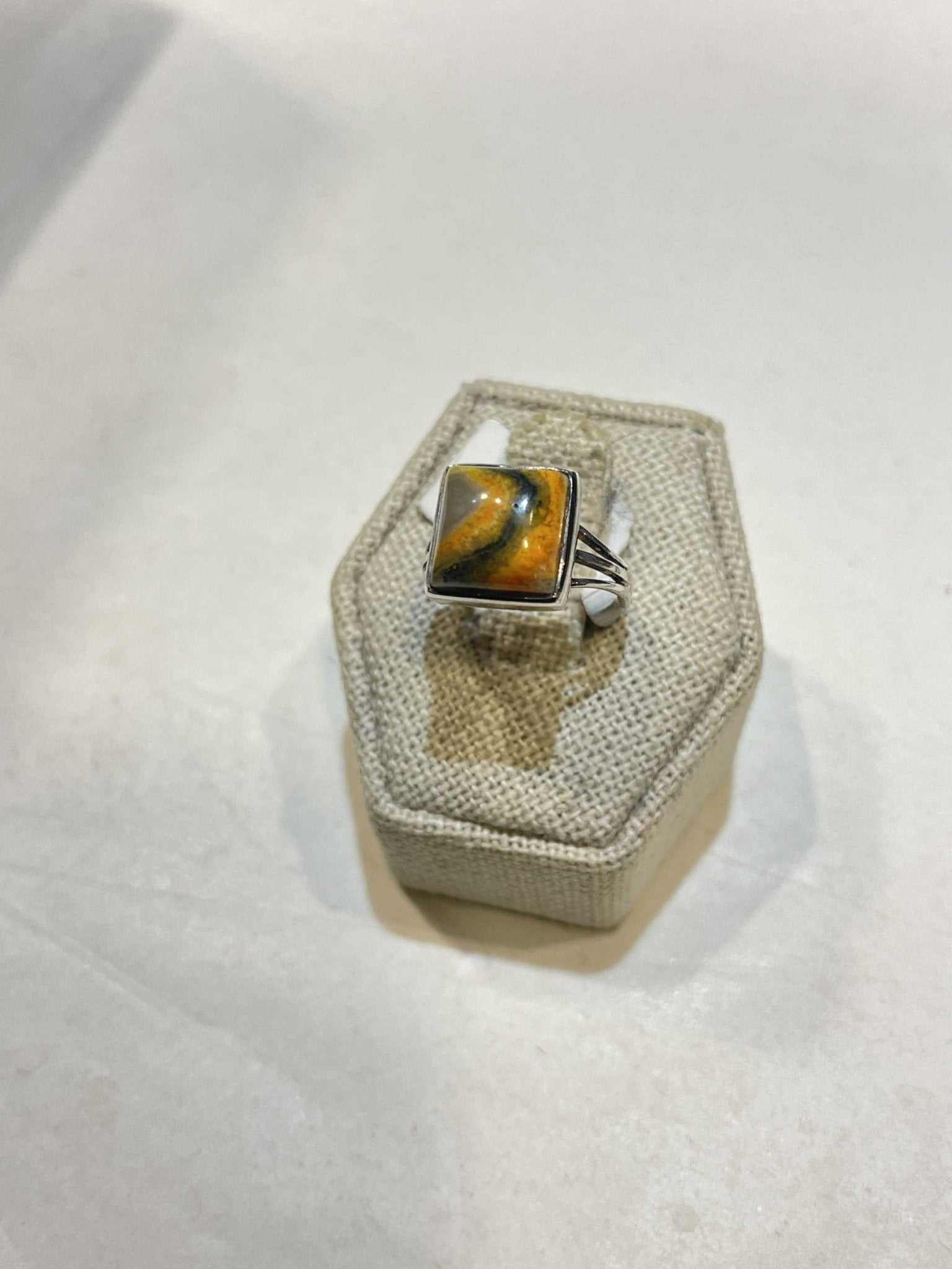 Bumble Bee Jasper Ring- "Good Fortune" - Sacred Crystals Jewelry