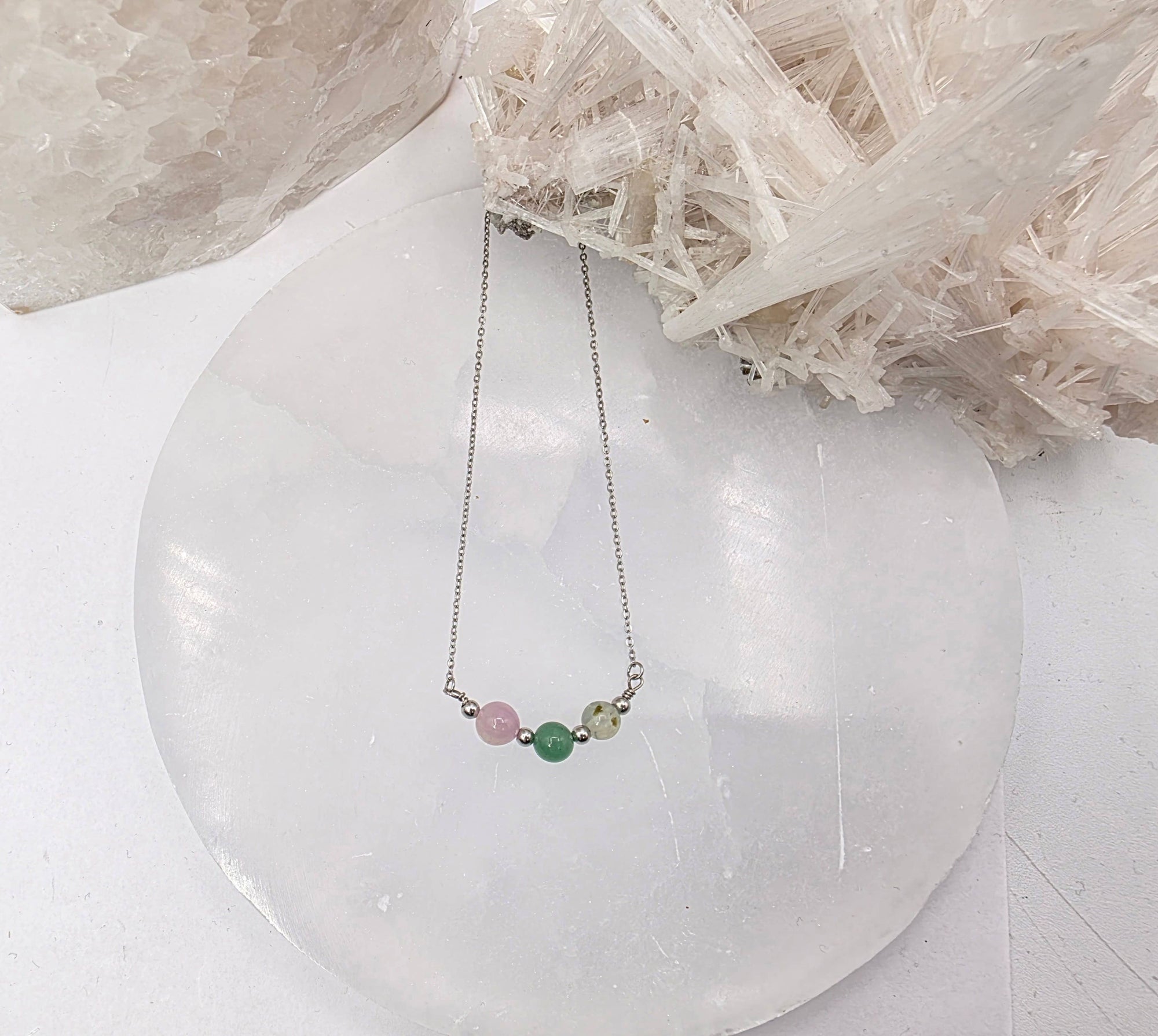 LEAD WITH LOVE-Kunzite, Green Aventurine, Prehnite Jewelry Set