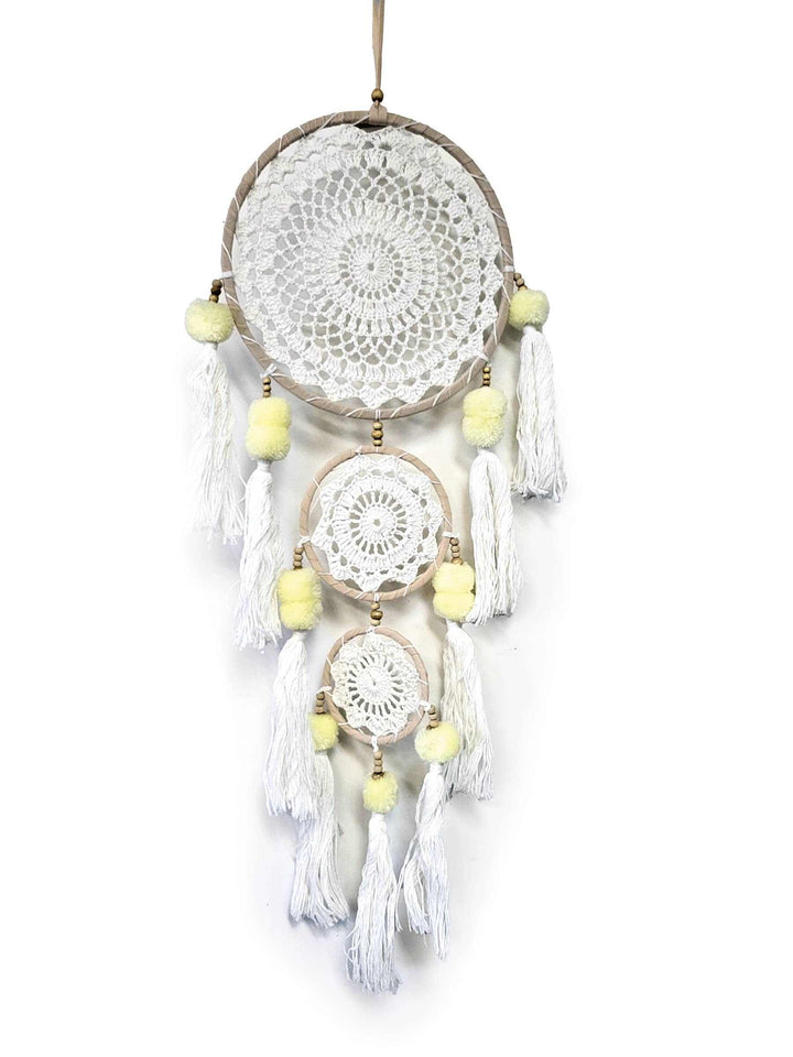 Dream Catcher Crochet Natural Tassels &amp; Poms