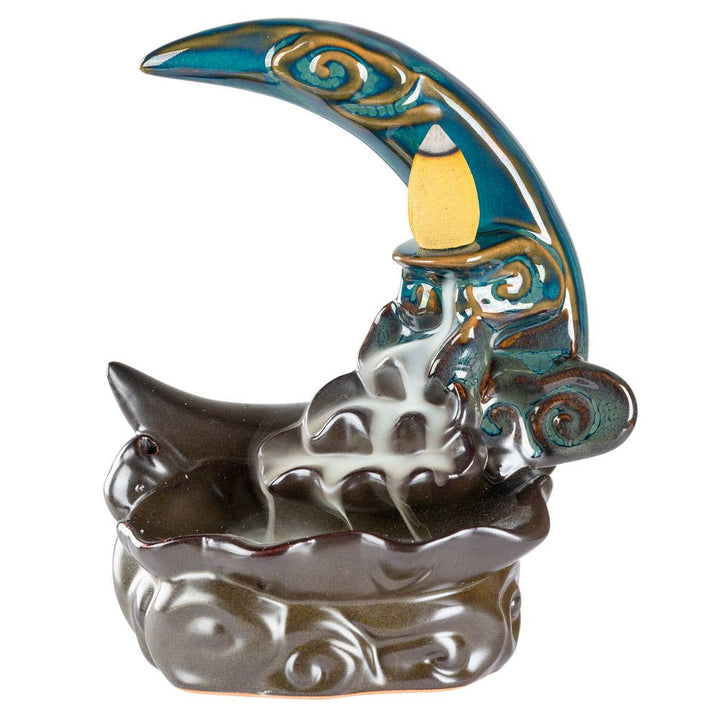 Crescent Moon with Koi Fish Backflow Burner