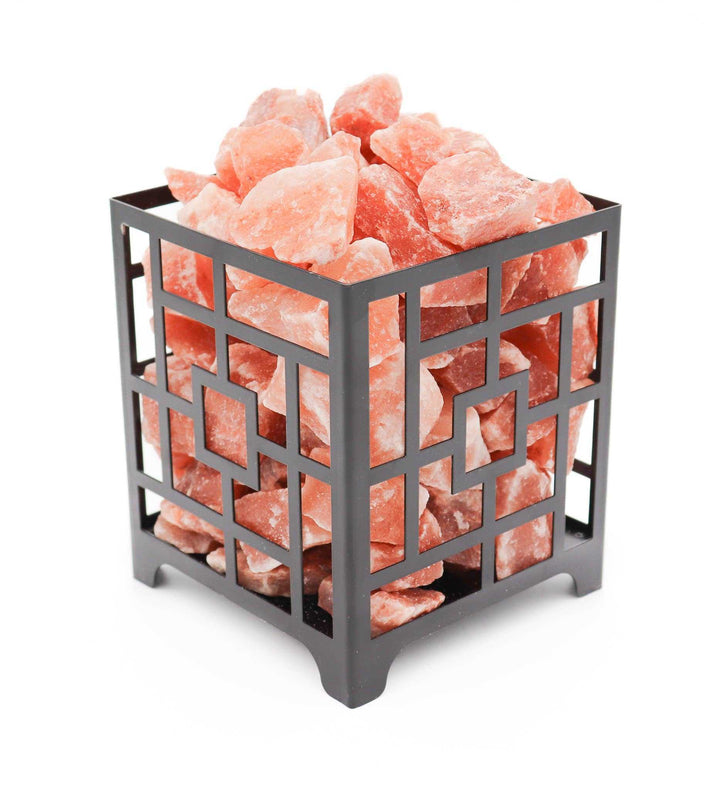 Himalayan Salt Square Basket Lamp