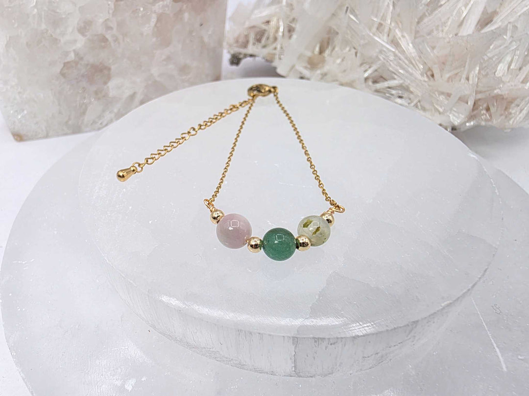 LEAD WITH LOVE-Kunzite, Green Aventurine, Prehnite Jewelry Set
