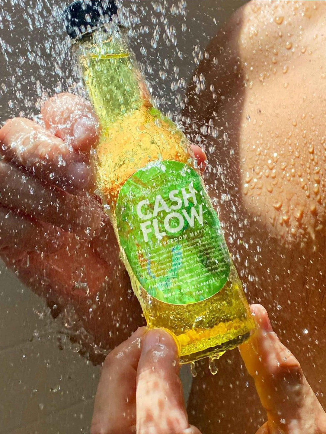 Cash flow – Crystal-infused body oil