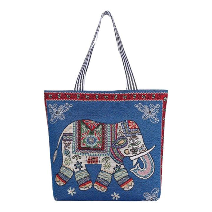 ELEPHANT EMBROIDERY TOTE BAG