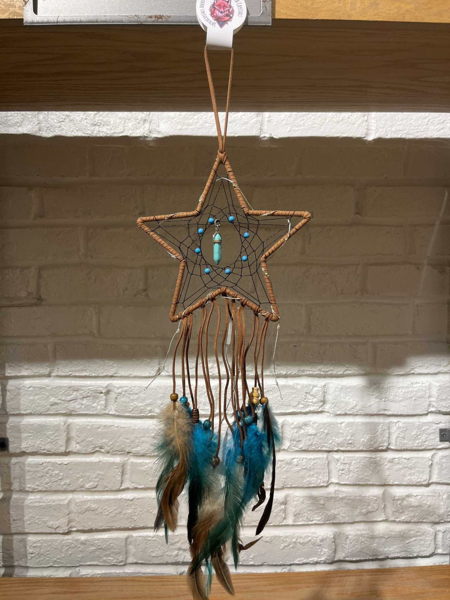 Celestial Wellness Dreamcatcher with Blue Howlite Pendant - Sacred Crystals Dreamcatchers