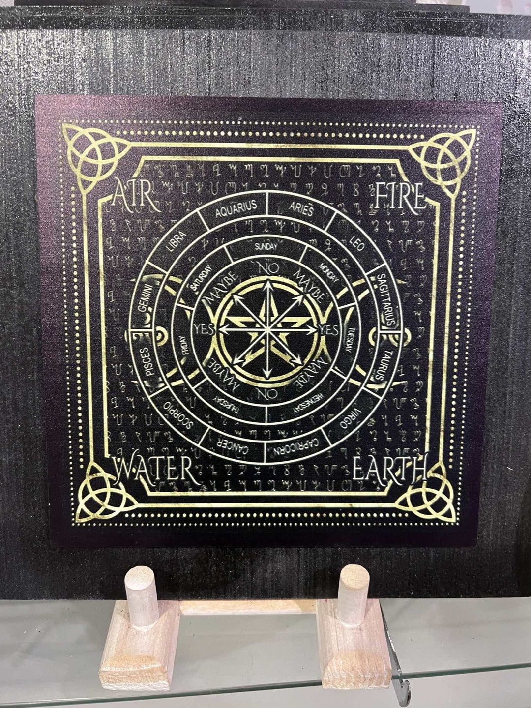 Celtic Design w/ Triple Moon Sign Pendulum / Altar Board 8" - Sacred Crystals Healer&
