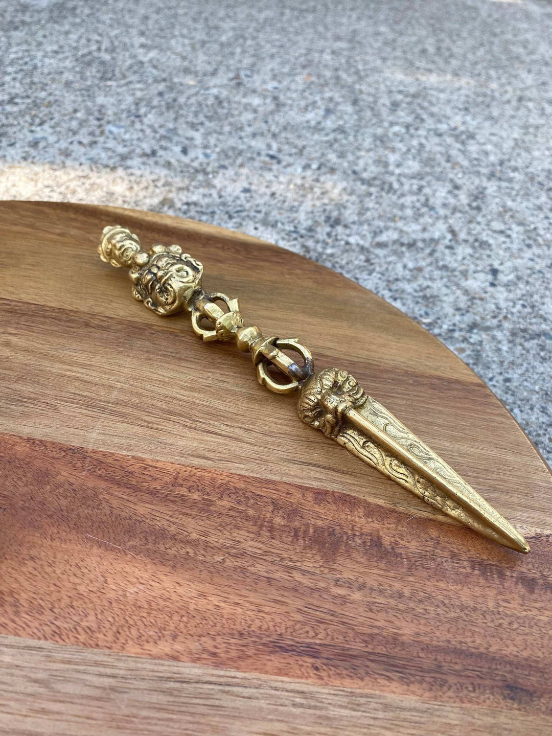Tibetan Phurba (Dorje Kila) Ritual Dagger - Handcarved from Nepal ~ 8"