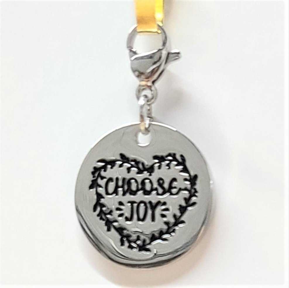 Choose Joy Charm Stainless - Sacred Crystals Shop All