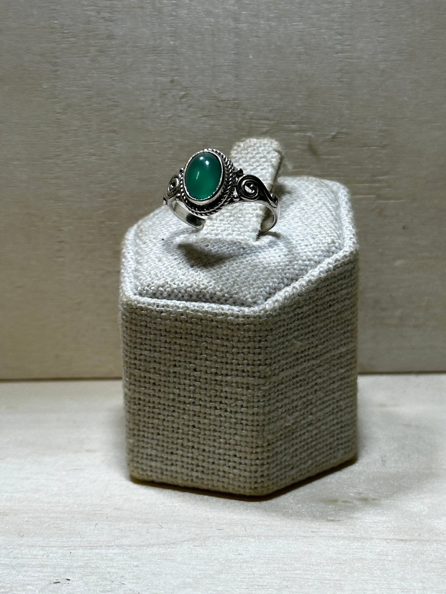 Chrysoprase Oval Dainty Ring Size 5 - Sacred Crystals Rings