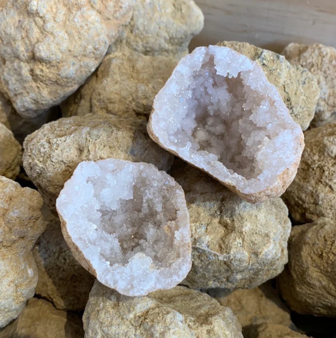 "Crack Your Own" Quartz/Calcite Geode from Morocco - Sacred Crystals All Crystals
