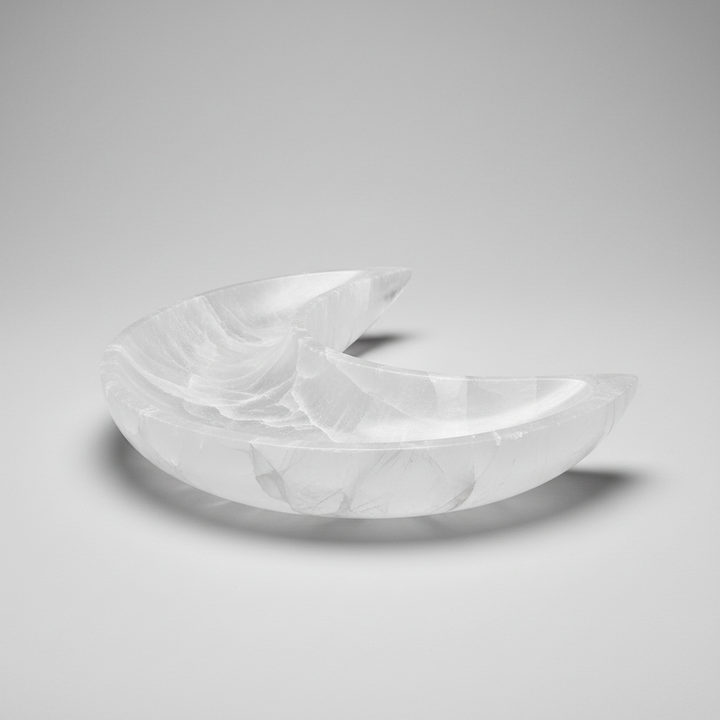 Crescent Moon Selenite Bowl - 7.5" Diameter