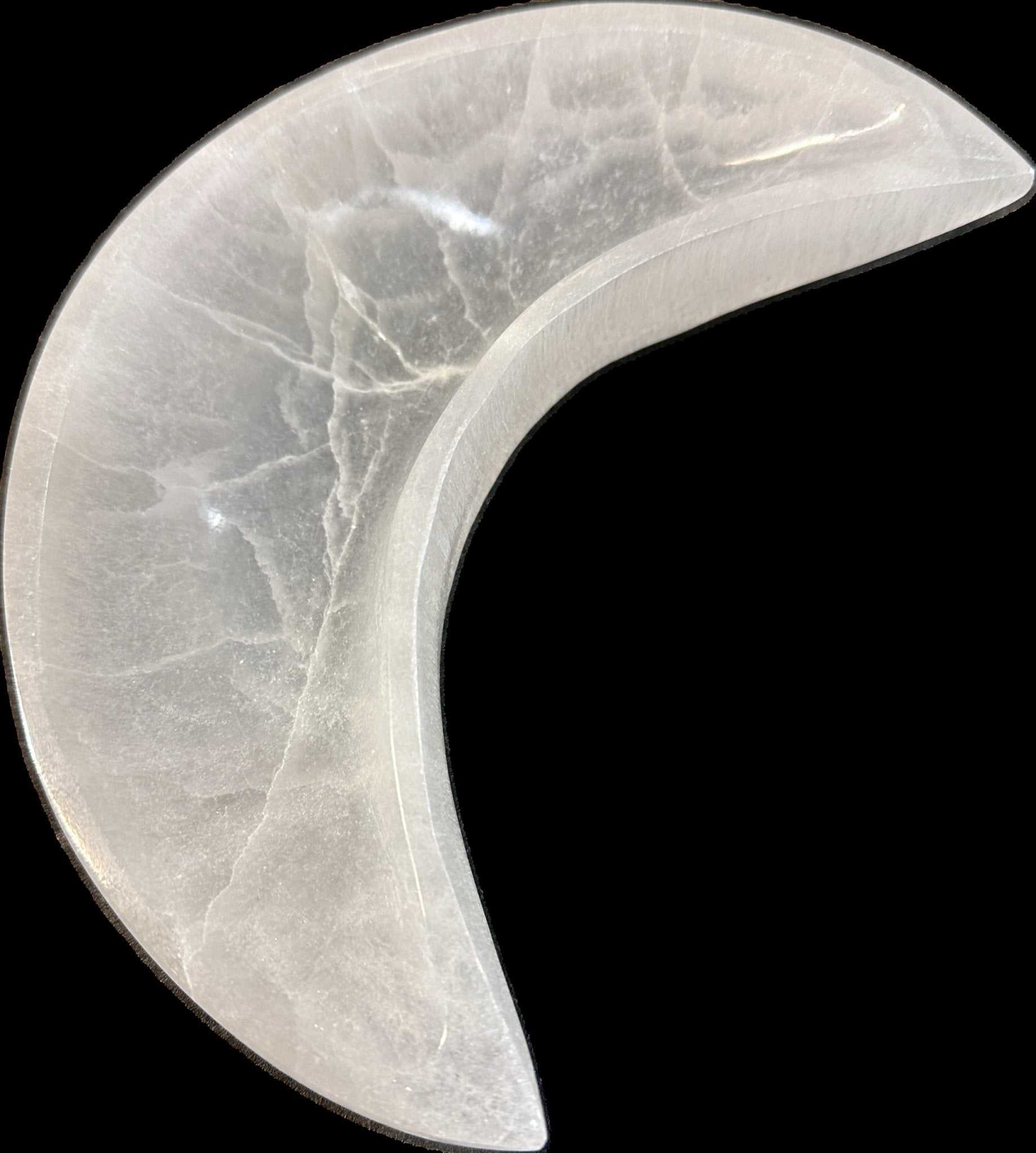 Crescent Moon Selenite Bowl - 7.5" Diameter - Sacred Crystals Selenite