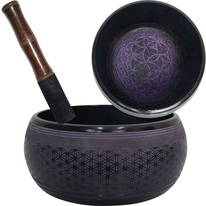 Purple Flower of Life Singing Bowl - 8"