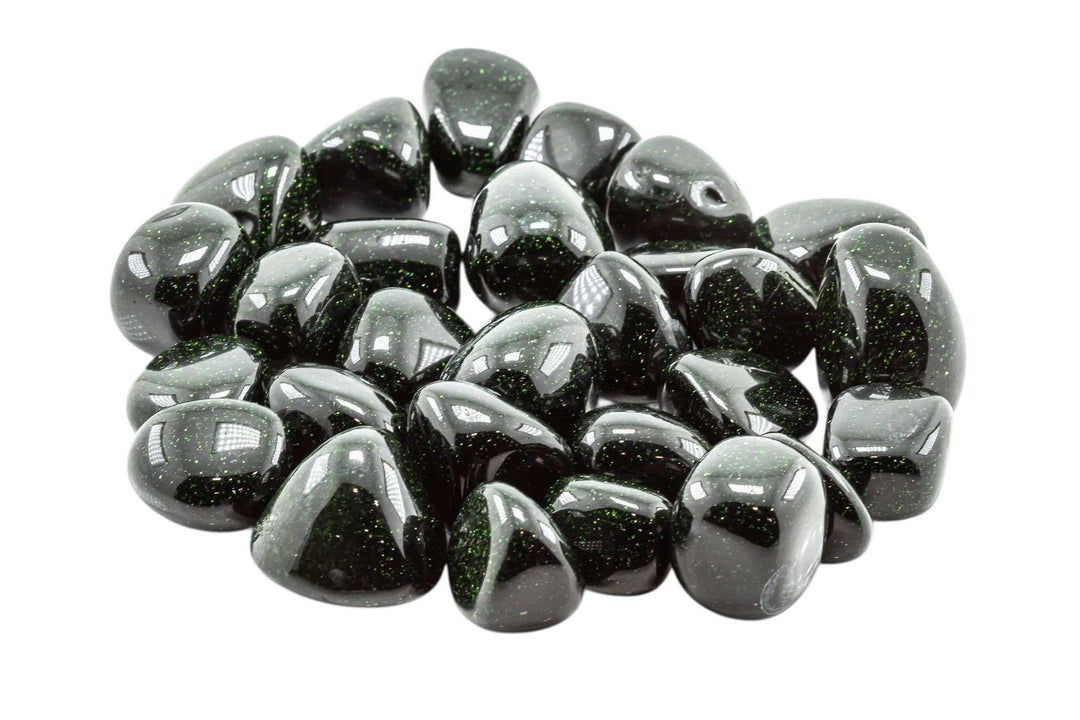 Green Goldstone Tumbled Pocket Stone