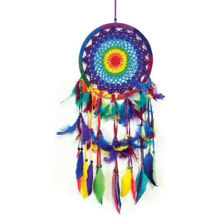 Dream Catcher with Rainbow Feathers