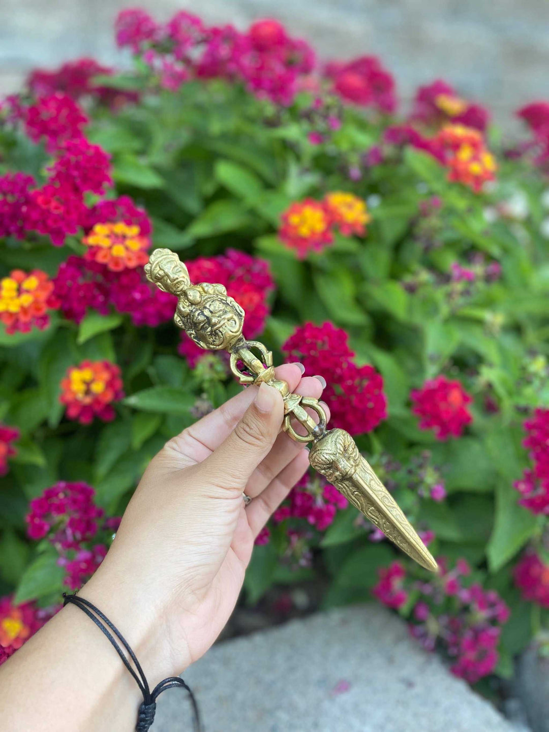 Tibetan Phurba (Dorje Kila) Ritual Dagger - Handcarved from Nepal ~ 8"