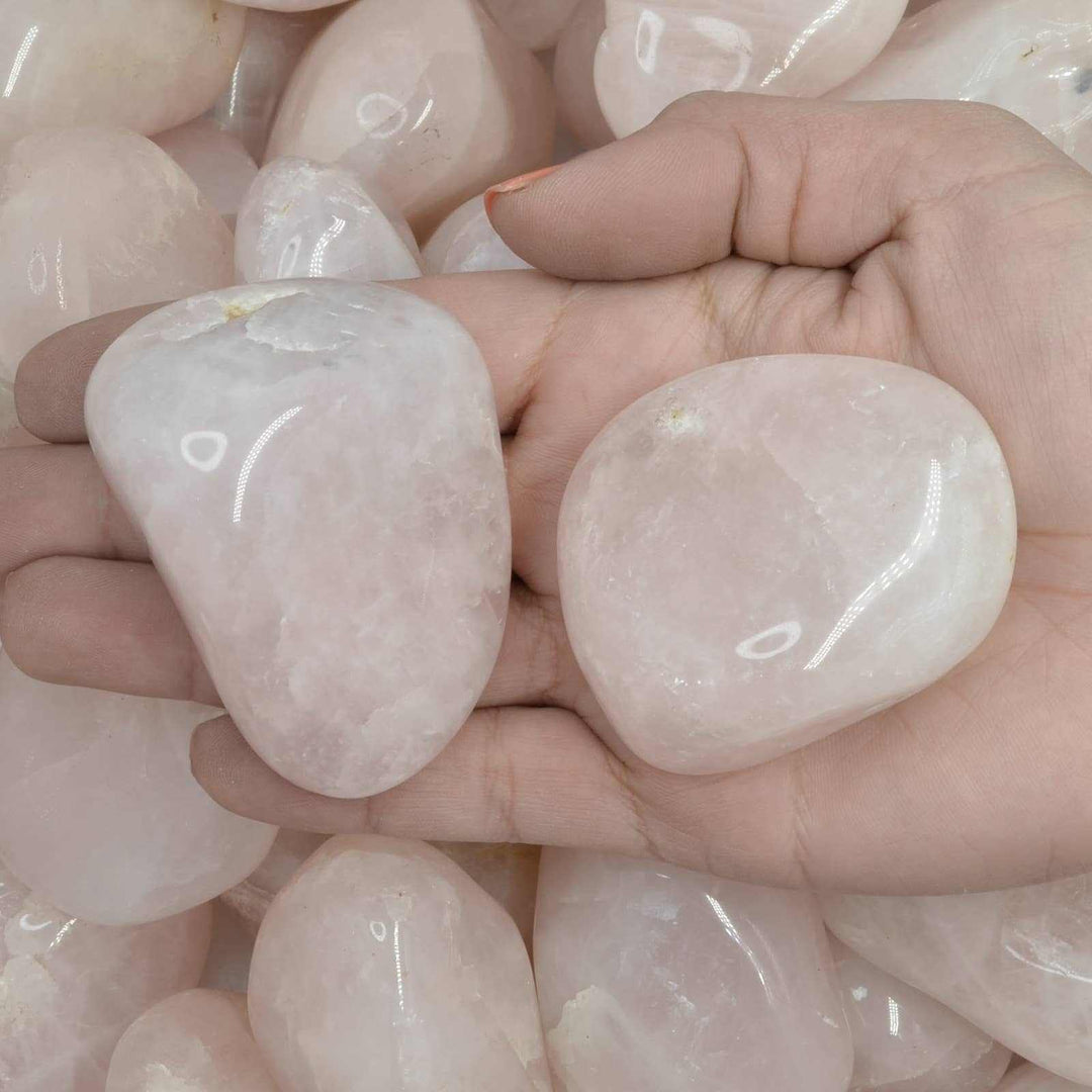 Brazilian Rose Quartz Palm Stone