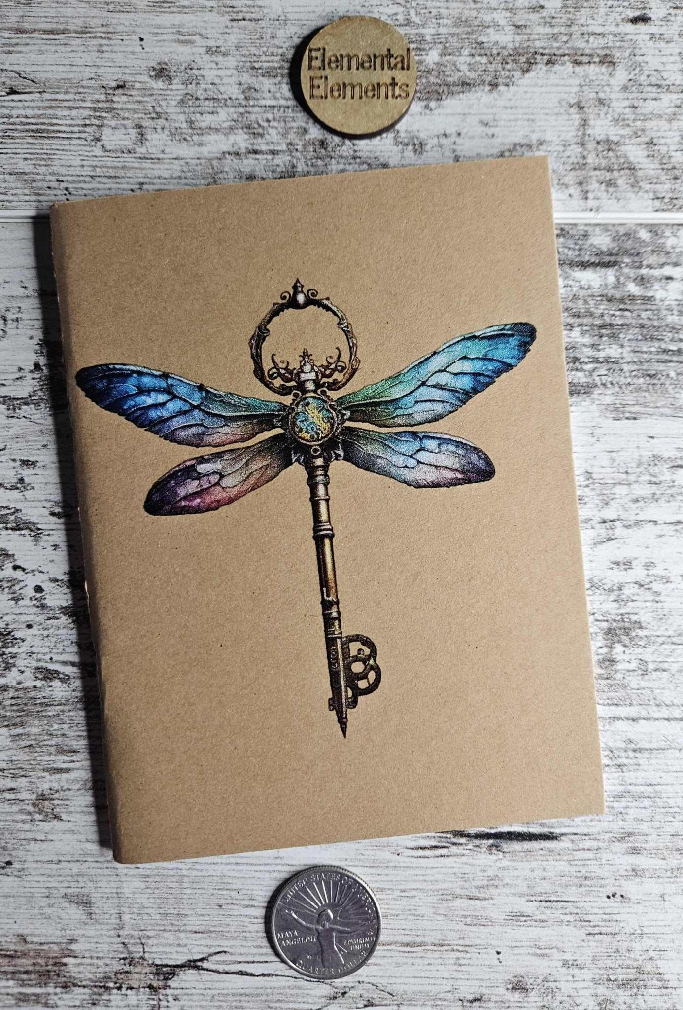 Dragonfly Skeleton Key Journal Notebook - Sacred Crystals Sacred Book Store