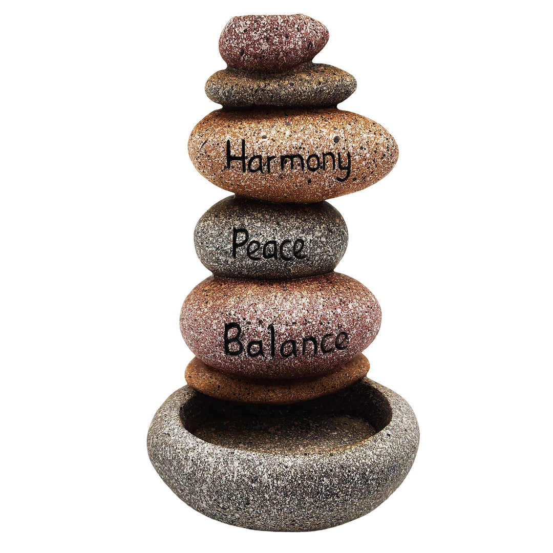 Harmony, Peace &amp;amp; Balance Inspirational Stones Backflow Incense Burner