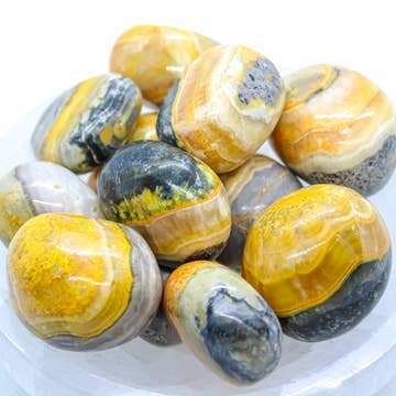 Bumble Bee Jasper Tumbled Pocket Stone