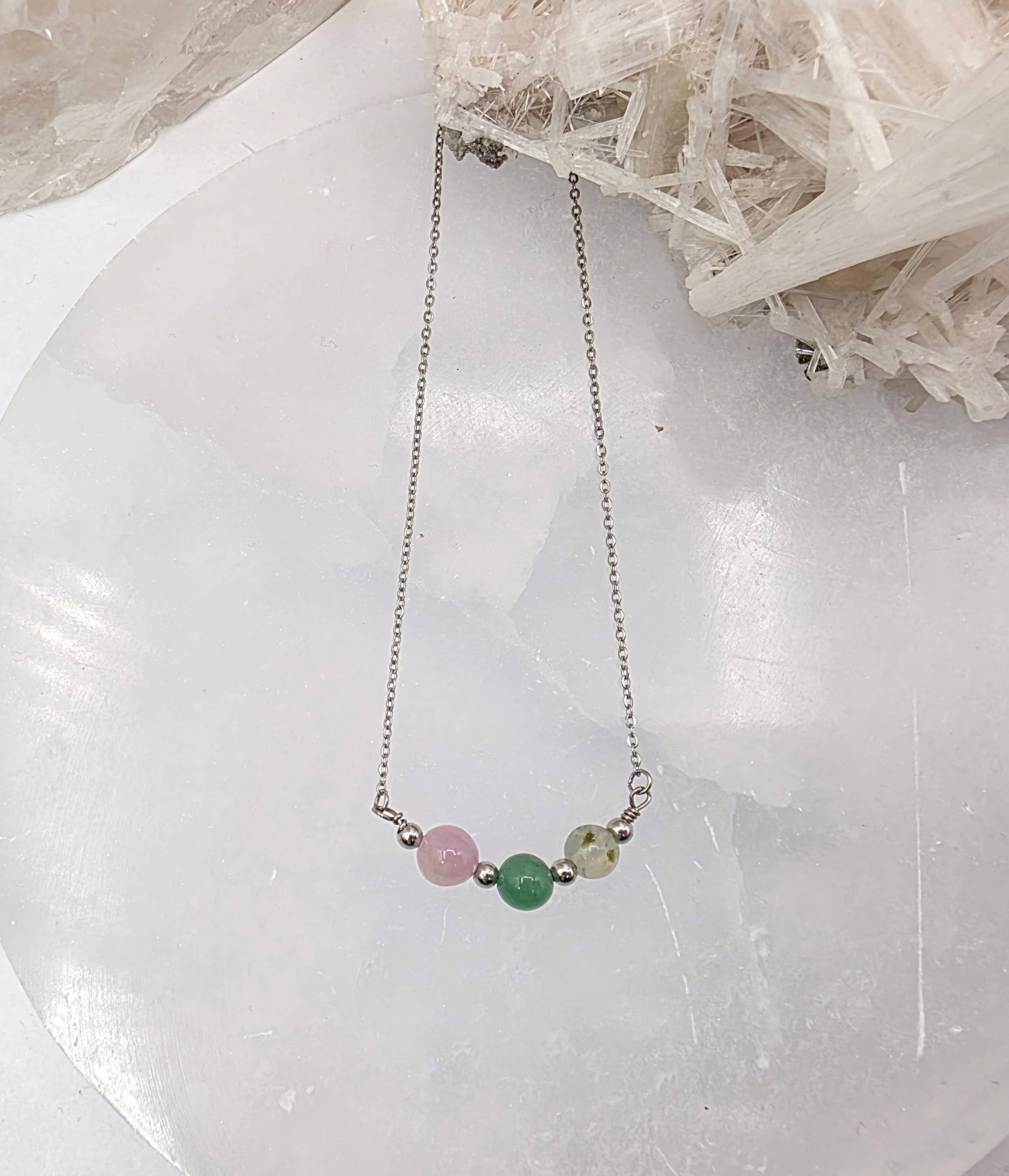 LEAD WITH LOVE-Kunzite, Green Aventurine, Prehnite Jewelry Set