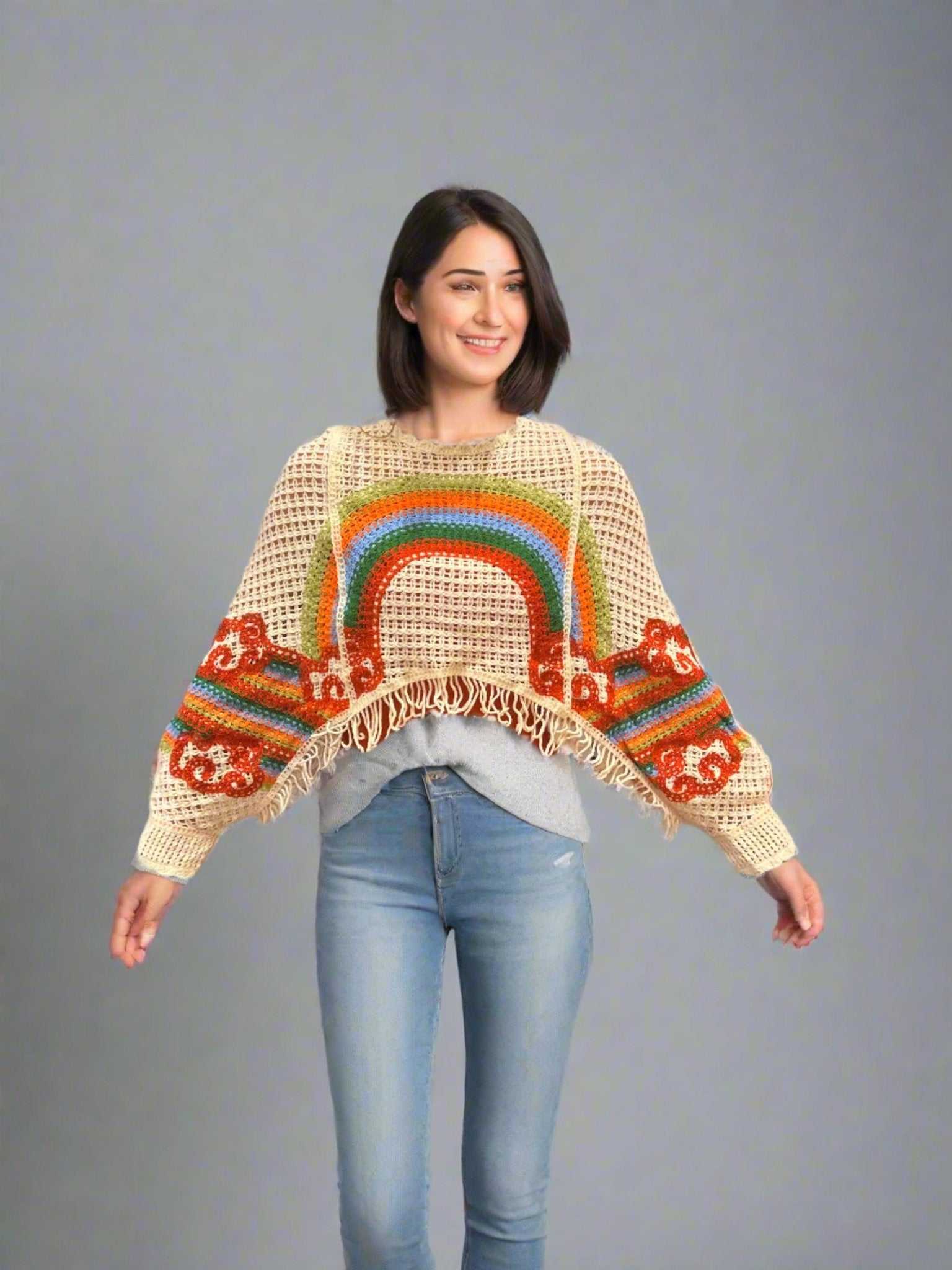 EI - Rainbow Shrug - Sacred Crystals Apparel