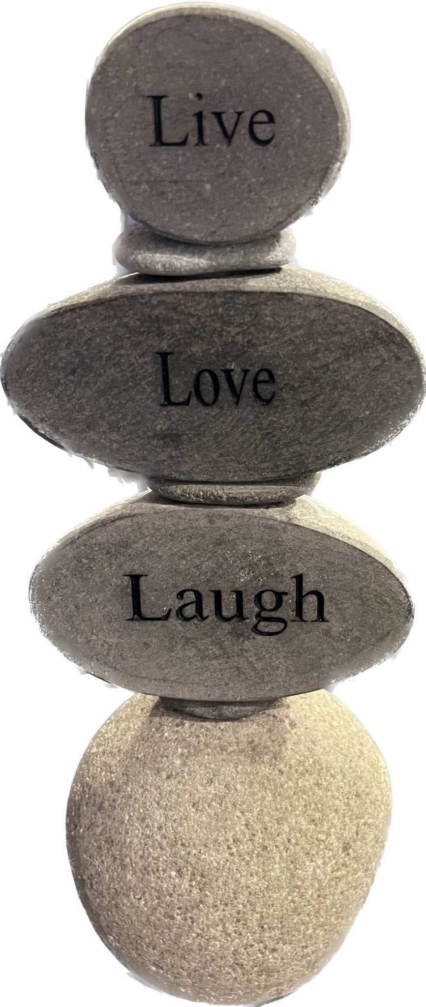 Engraved Cairn Sculpture - Live, Love, Laugh - Sacred Crystals All Decor