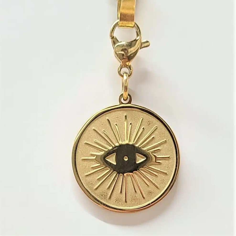 Evil Eye Charm Gold - Sacred Crystals Shop All
