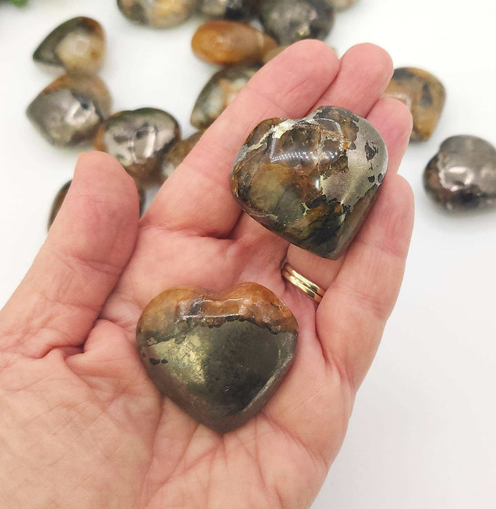 Golden Healer with Pyrite Hearts-0.5 kg/1.1lbs. (40mm)