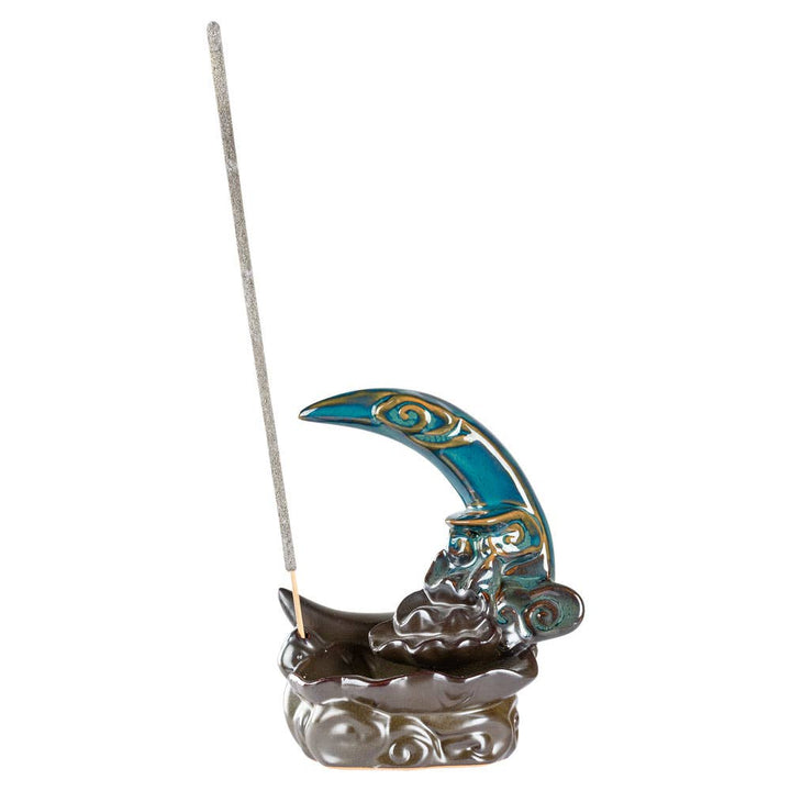 Crescent Moon with Koi Fish Backflow Burner