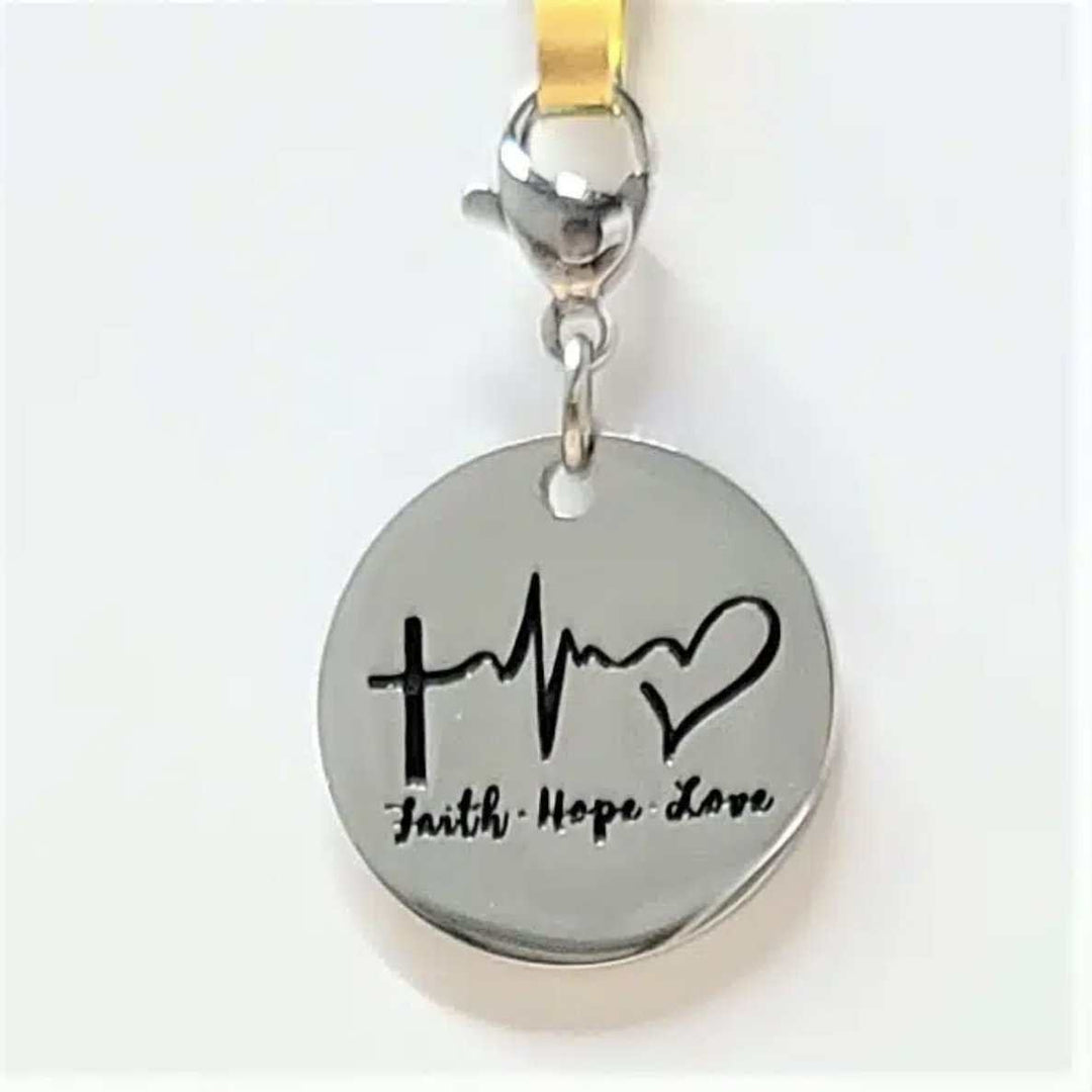 Faith Hope Love Charm Stainless - Sacred Crystals Shop All