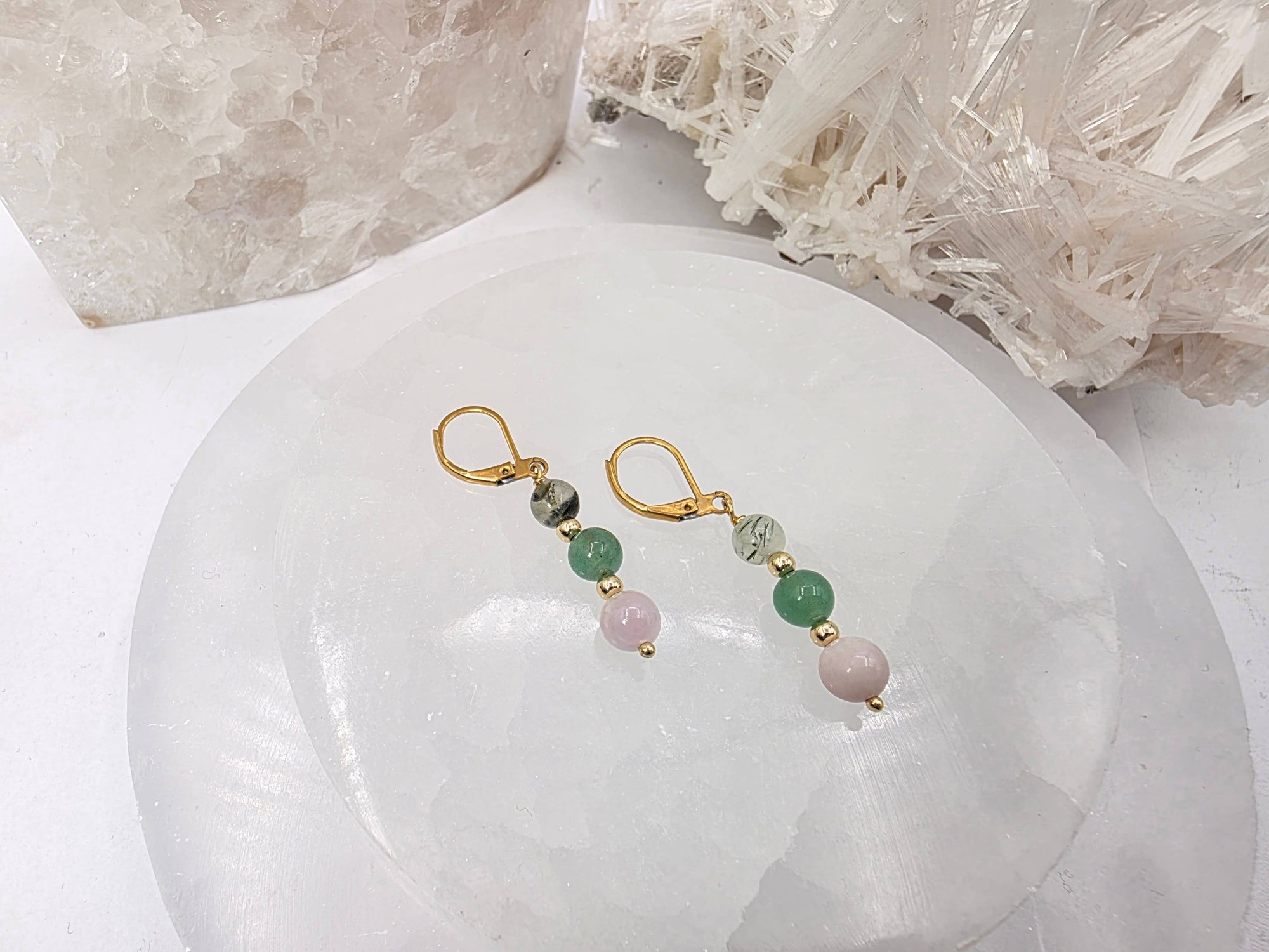 LEAD WITH LOVE-Kunzite, Green Aventurine, Prehnite Jewelry Set